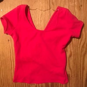 Bright pink crop top
